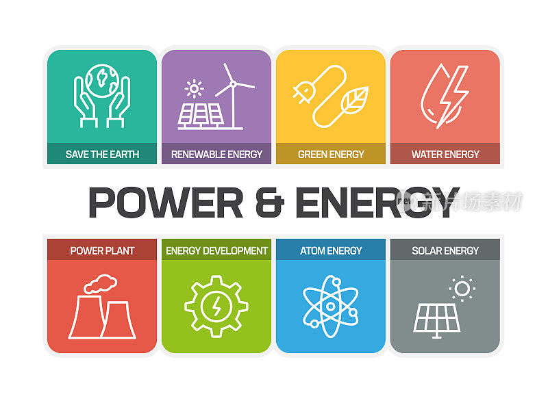 POWER AND ENERGY LINE ICONS